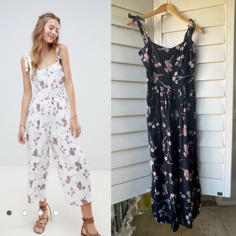 Flynn Skye Tawnya tie-shoulder Jumpsuit cherry blossom botanical floral